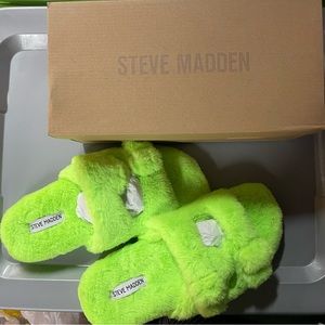 Steve Madden fur slides
